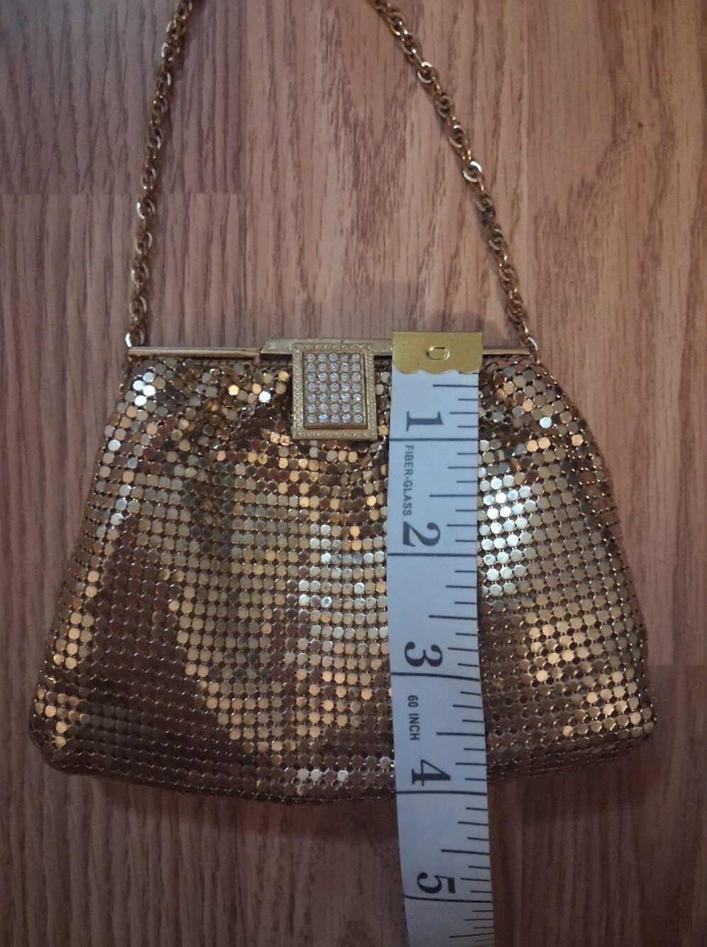 VINTAGE WHITING & DAVIS CO Gold Mesh Evening Bag. - Picture 8 of 8